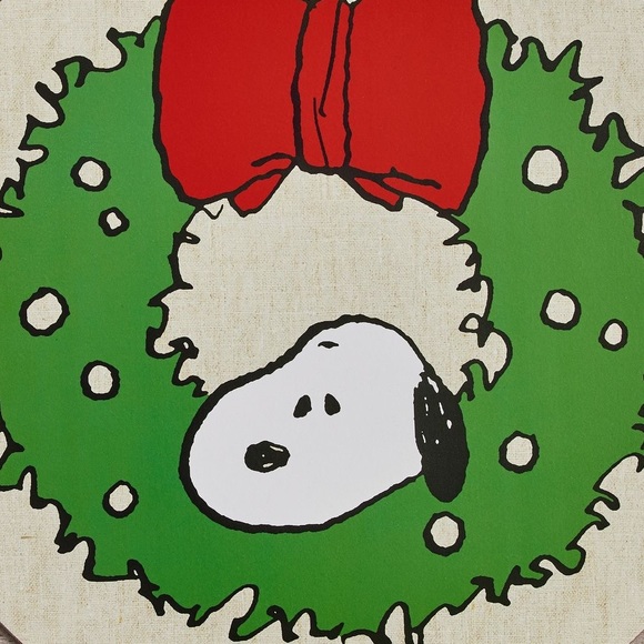 Pottery Barn Peanuts Snoopy Wreath Cork Placemats - Set of 4 - Picture 2 of 13